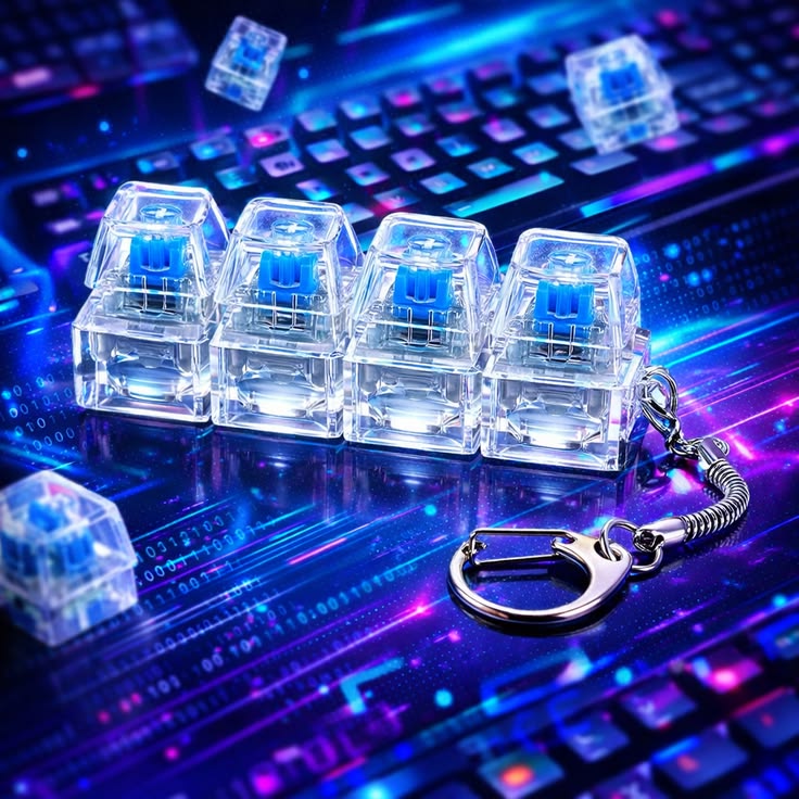 Clicky Keyboard Keychain – Portable Stress Relief & Focus Fidget Toy