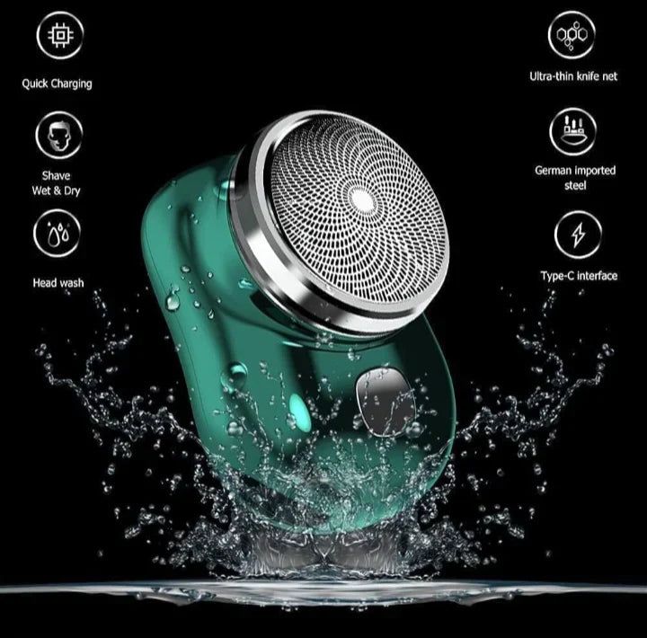 Portable Mini Electric Shaver for Men – USB Rechargeable Pocket Beard Trimmer with Digital Display